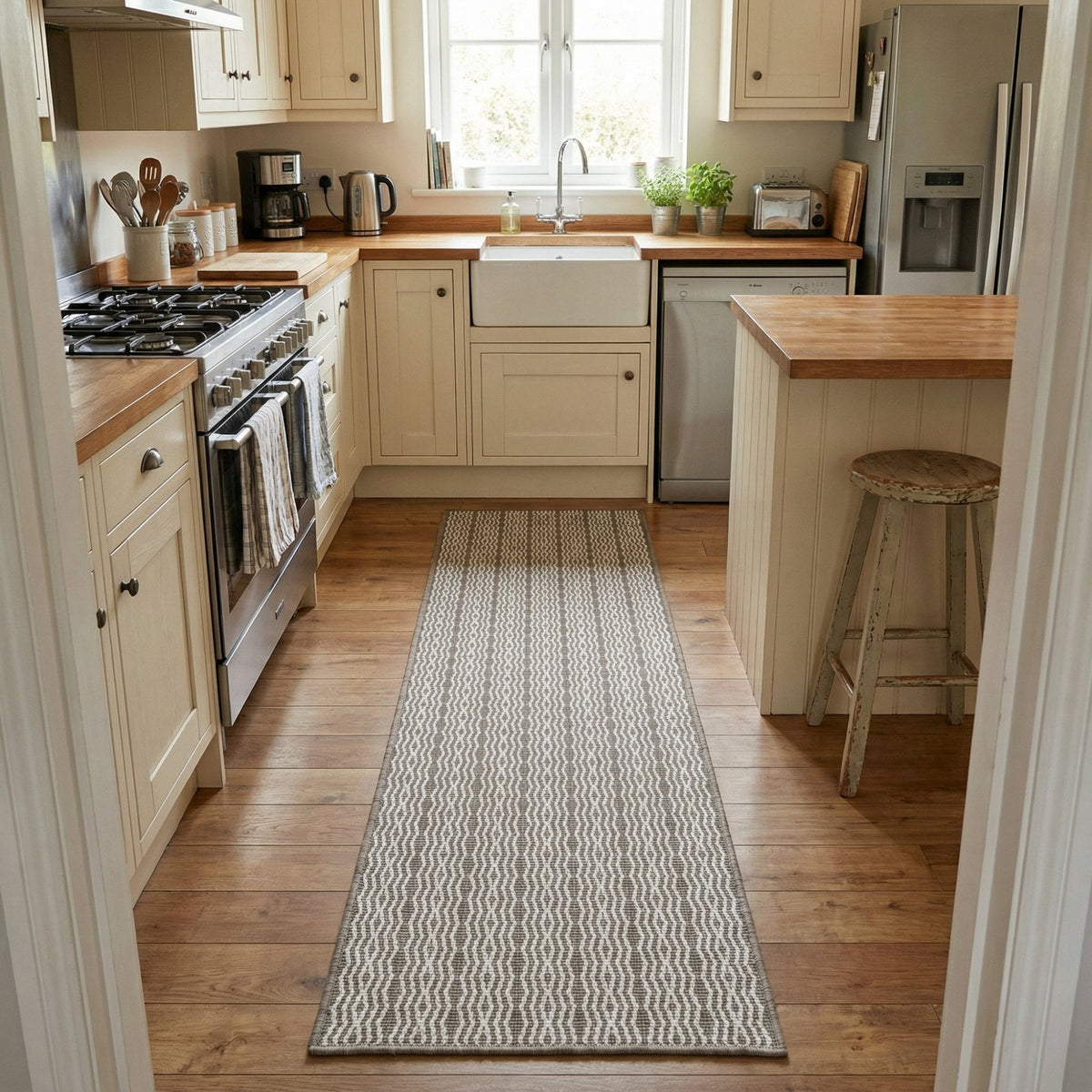 Cable Beige Kitchen Runner