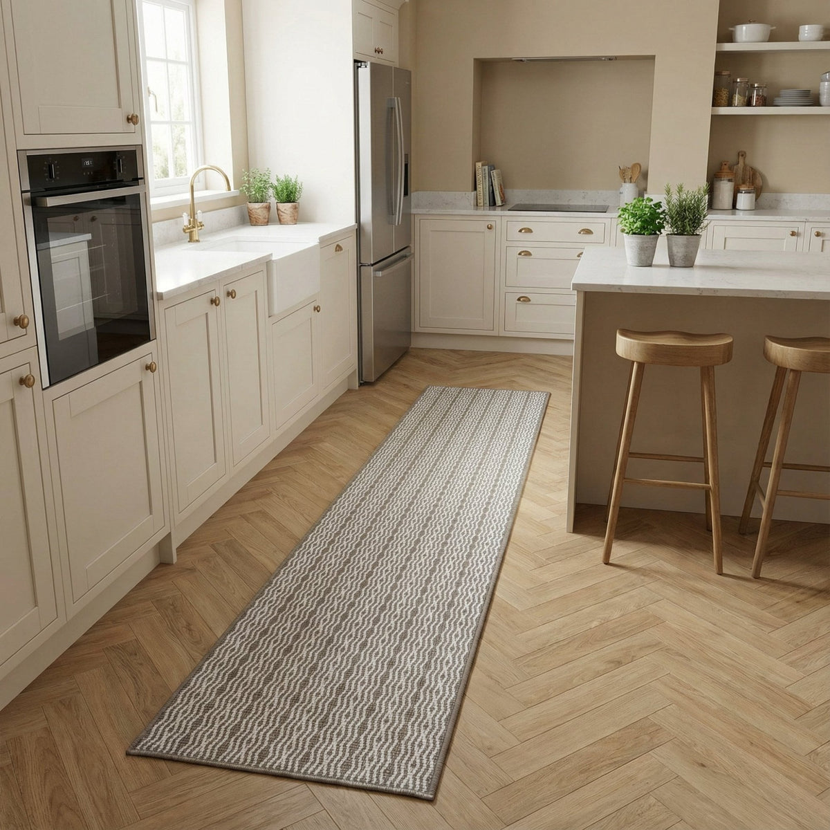 Cable Beige Kitchen Runner