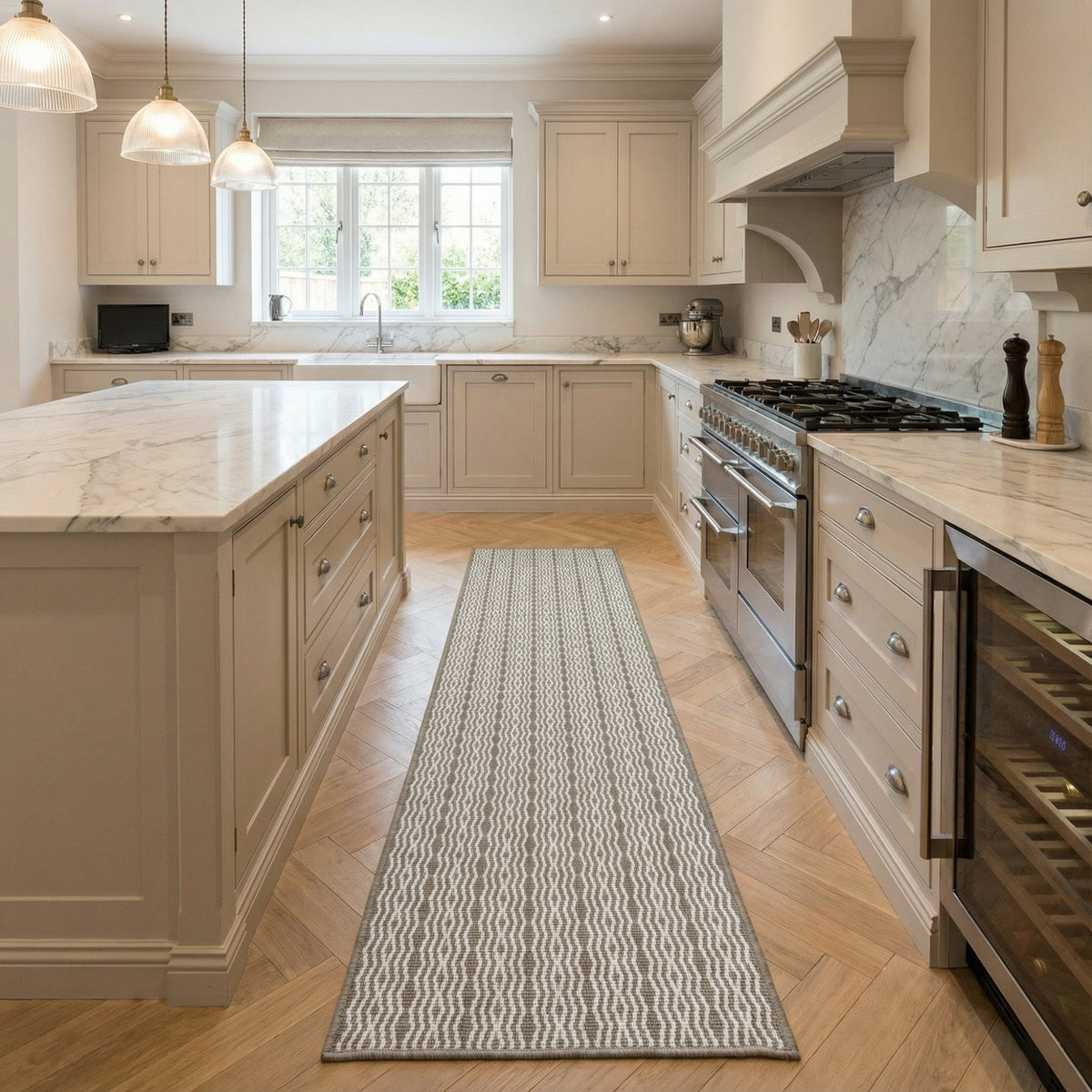Cable Beige Kitchen Runner