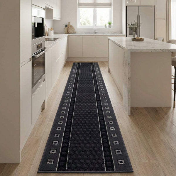 Caesar Dark Gray Kitchen Runner
