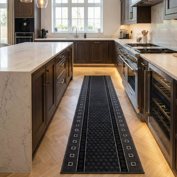 Caesar Dark Gray Kitchen Runner
