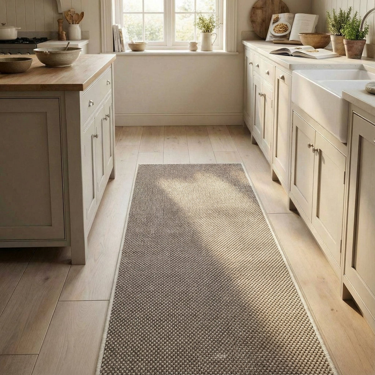 Coastal Beige Kitchen Runner