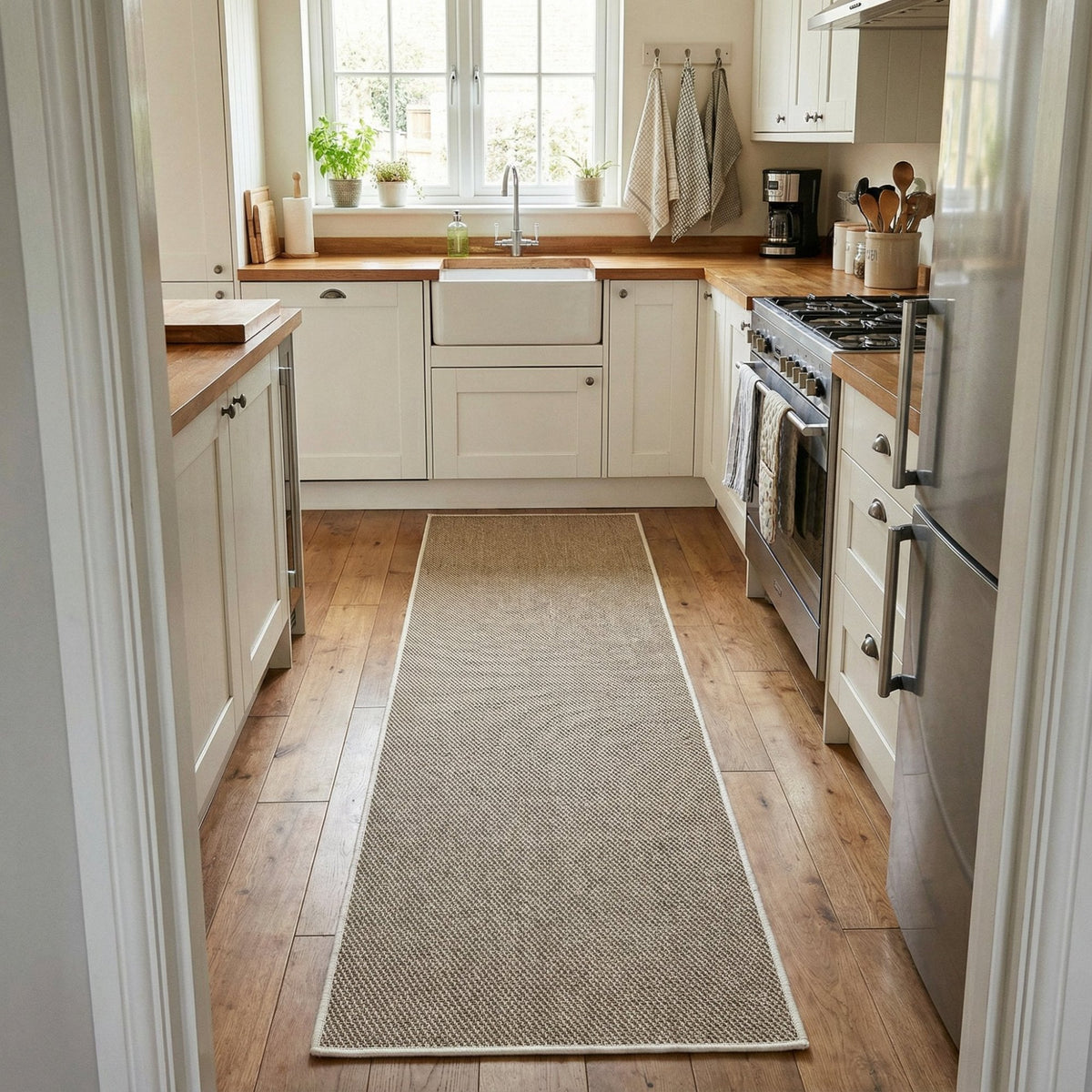 Coastal Beige Kitchen Runner
