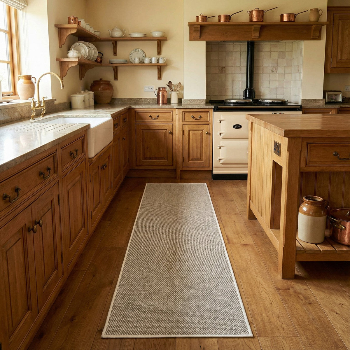 Coastal Beige Kitchen Runner