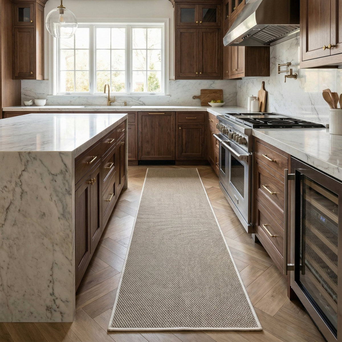 Coastal Beige Kitchen Runner