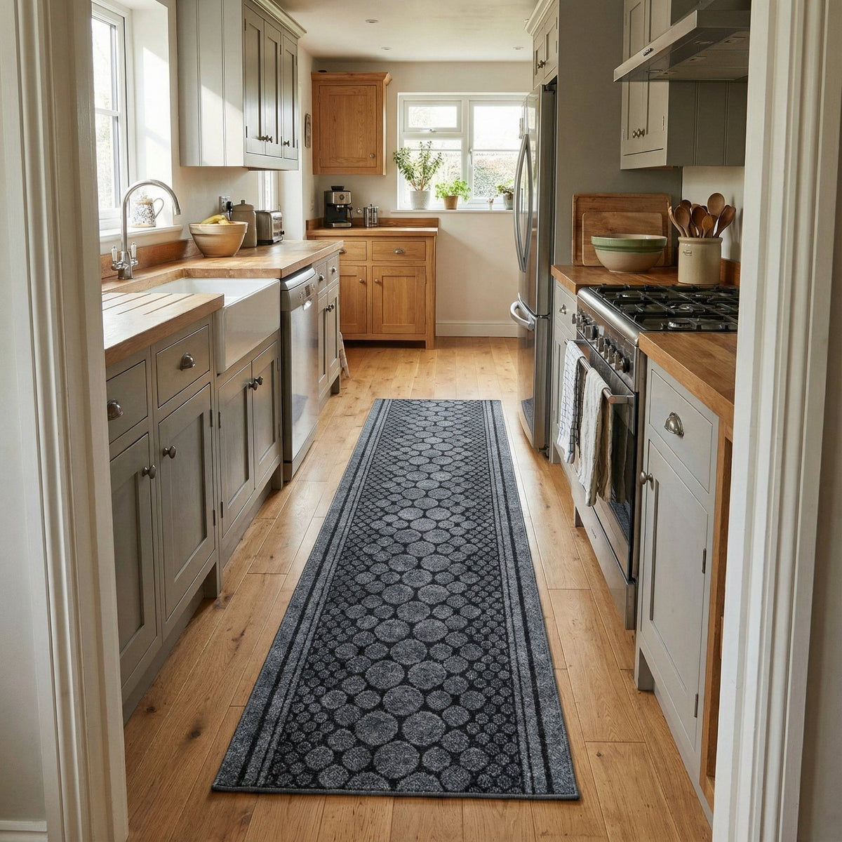 Cork Grey Kitchen Carpet Runner