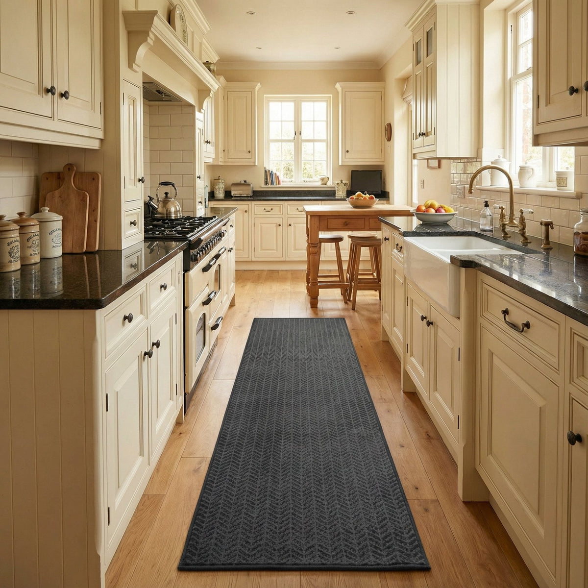 Empire Black Kitchen Runner