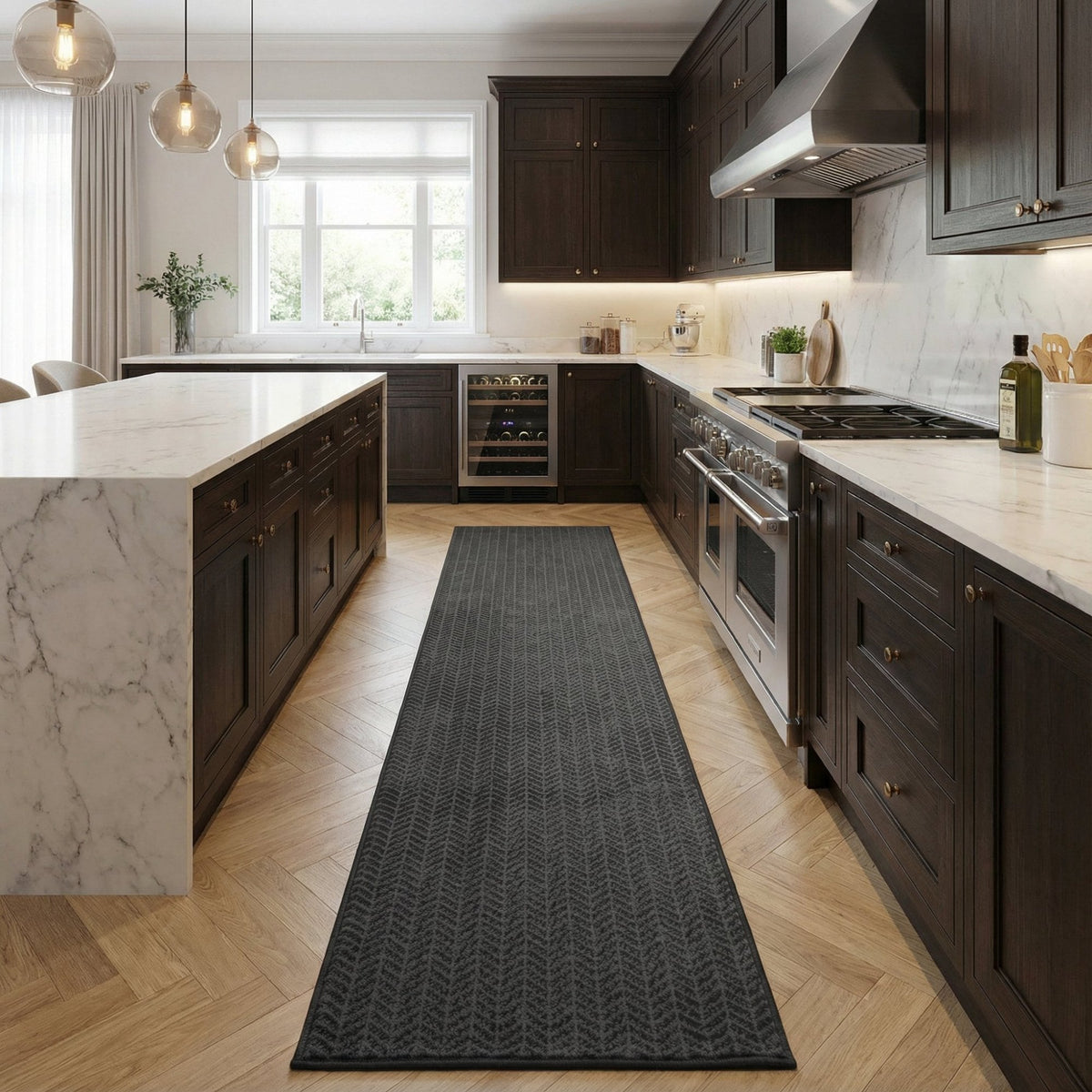 Empire Black Kitchen Runner