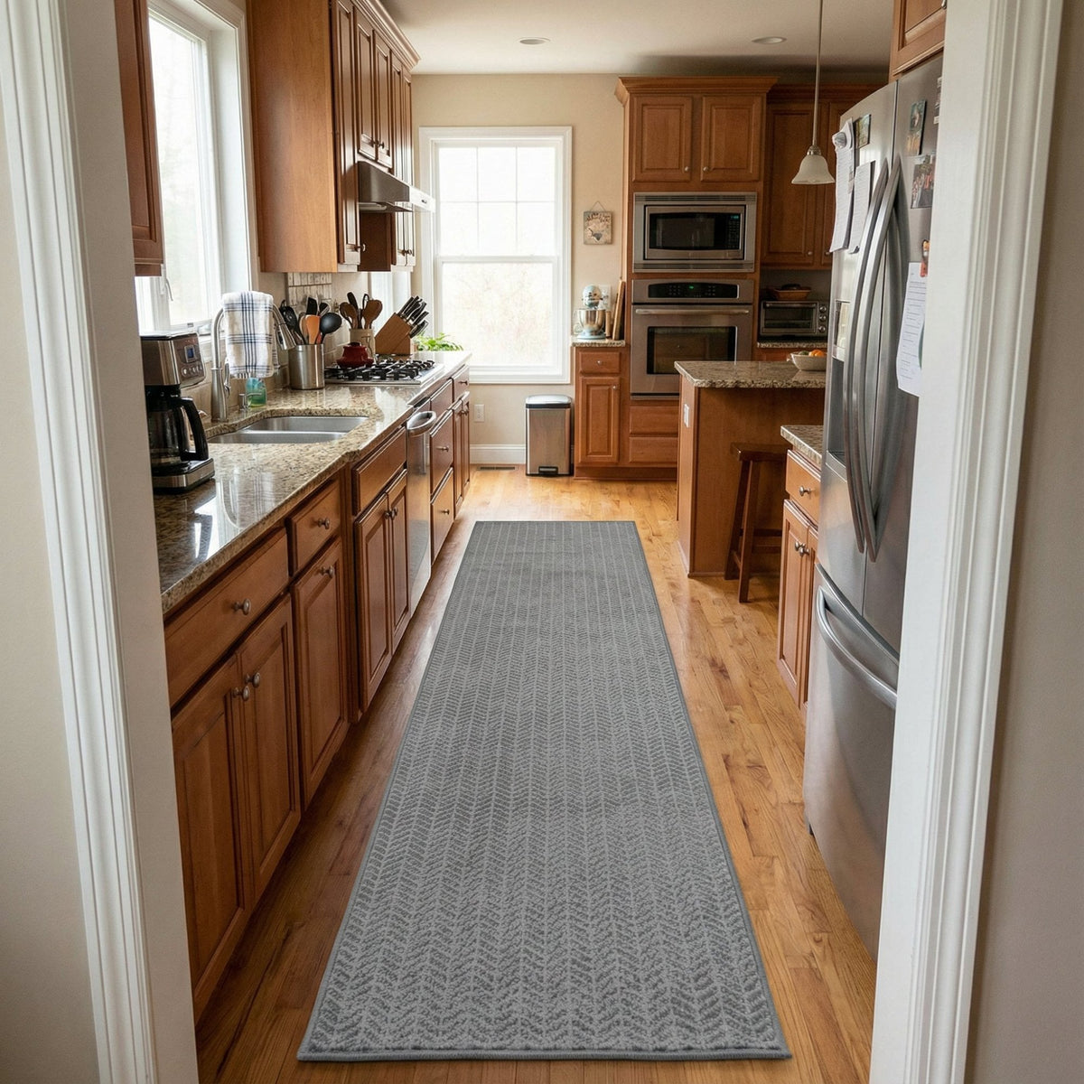 Empire Light Grey Kitchen Runner
