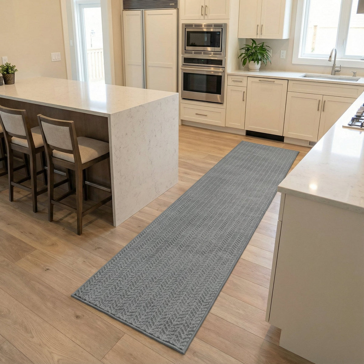 Empire Light Grey Kitchen Runner