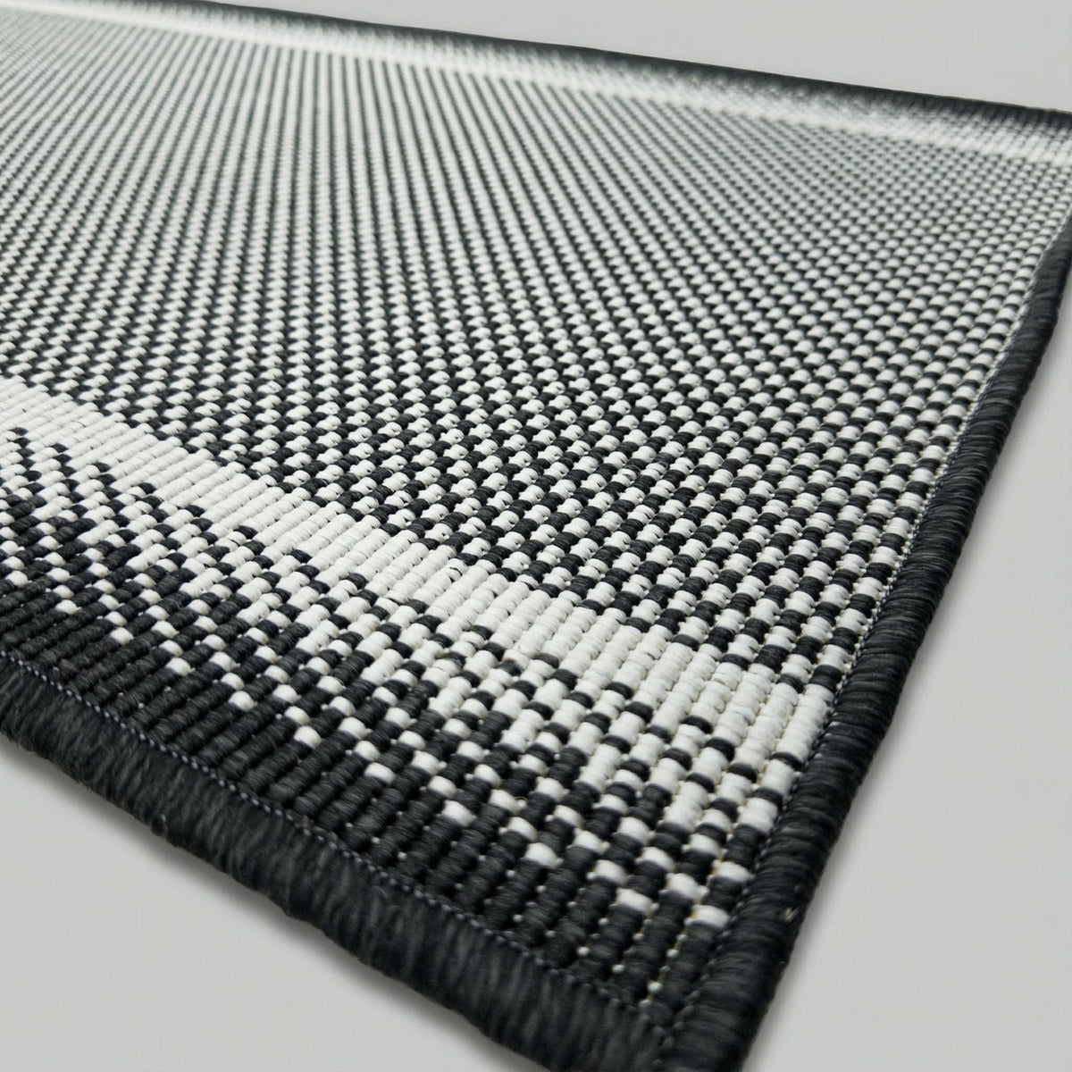 Geo Black Kitchen Runner