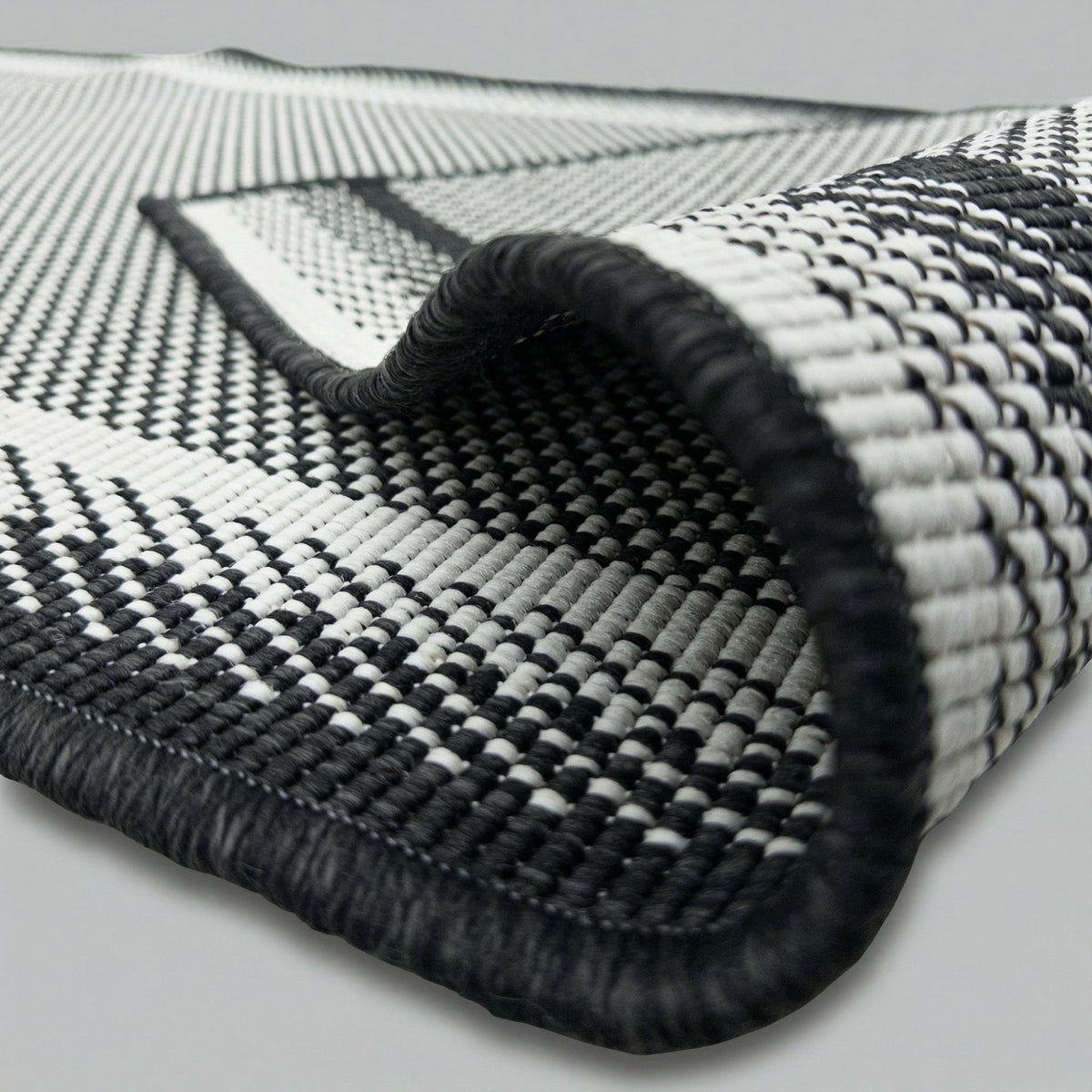 Geo Black Kitchen Runner
