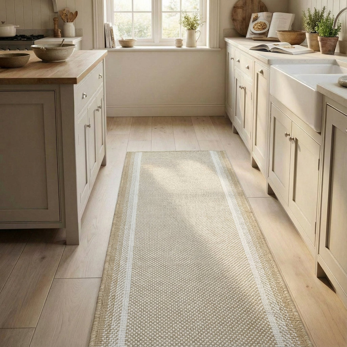 Geo Brown Kitchen Runner