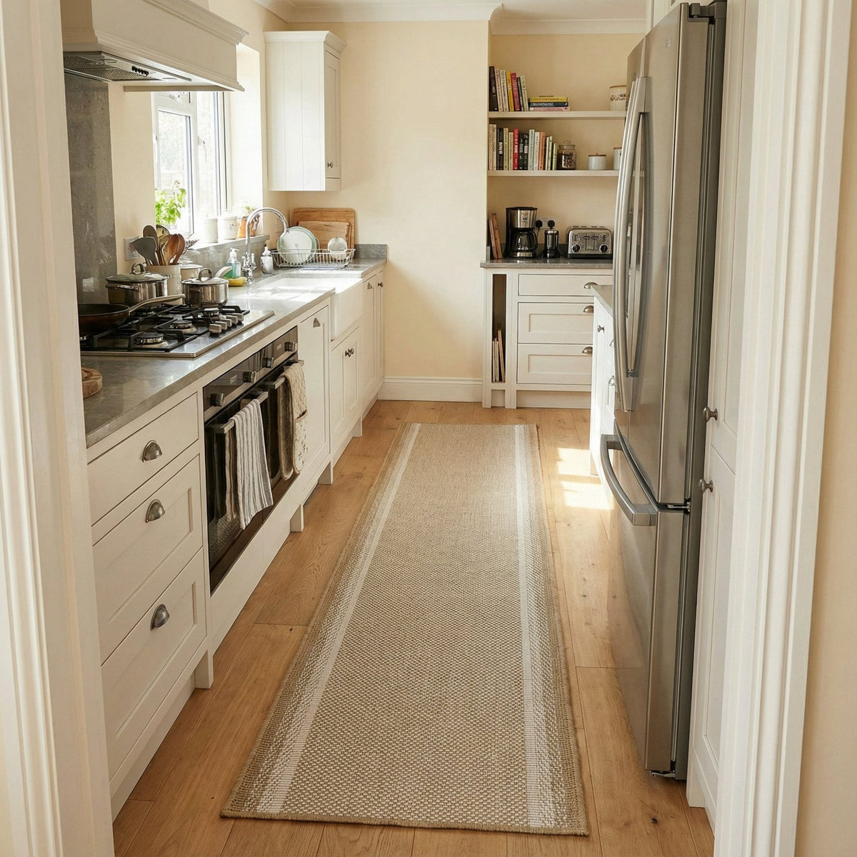 Geo Brown Kitchen Runner