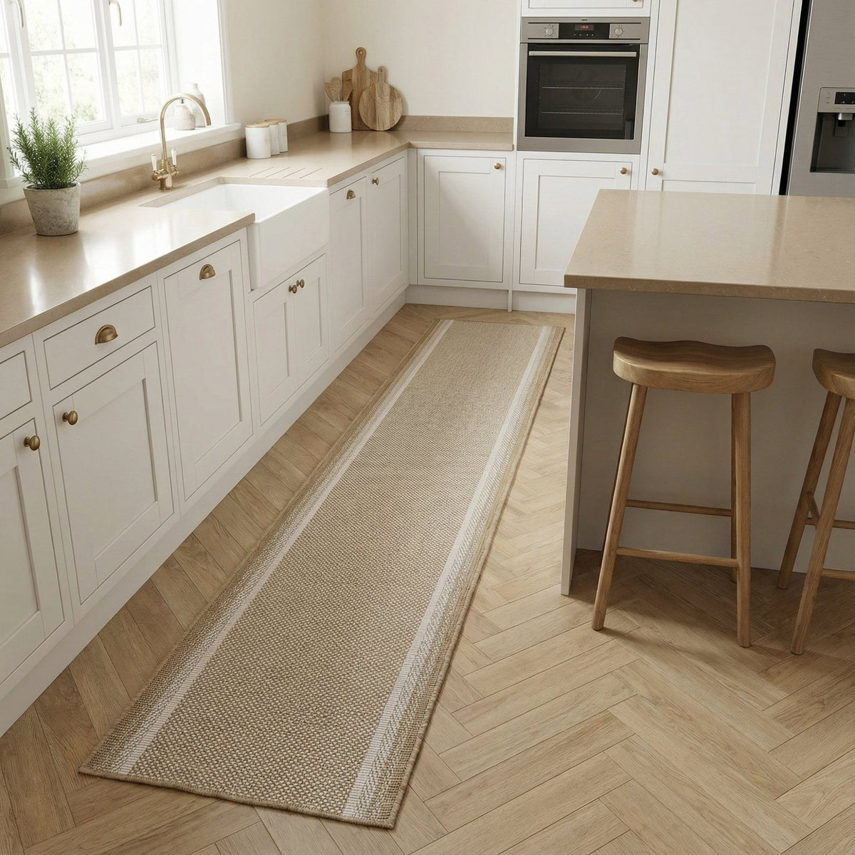 Geo Brown Kitchen Runner