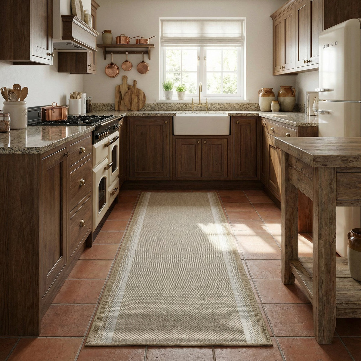 Geo Brown Kitchen Runner