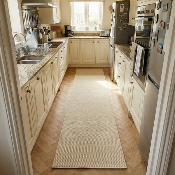 Hazy Beige Kitchen Runner
