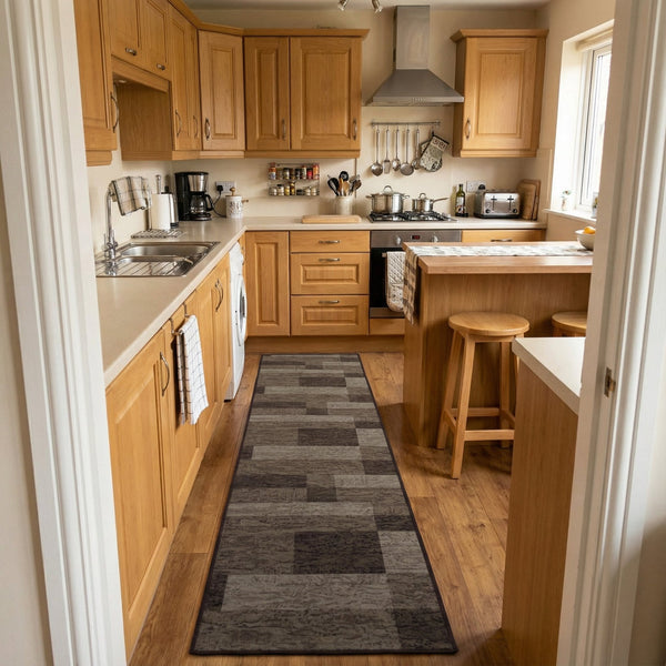 Icona Dark Brown Kitchen Carpet Runners