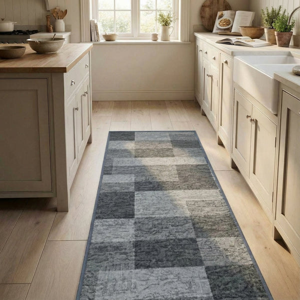 Icona Graphite Kitchen Carpet Runner