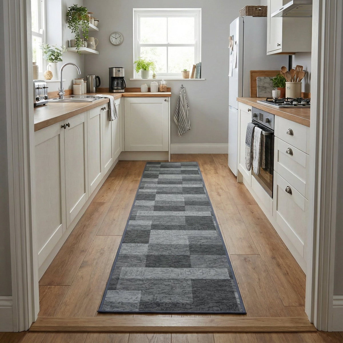 Icona Graphite Kitchen Carpet Runner