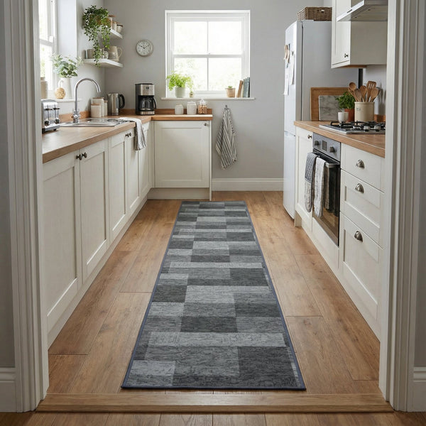 Icona Graphite Kitchen Carpet Runner