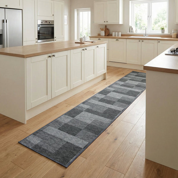Icona Graphite Kitchen Carpet Runner