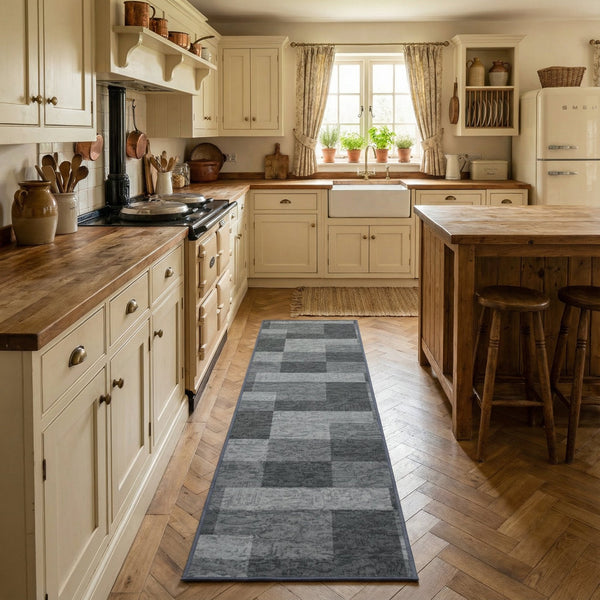 Icona Graphite Kitchen Carpet Runner