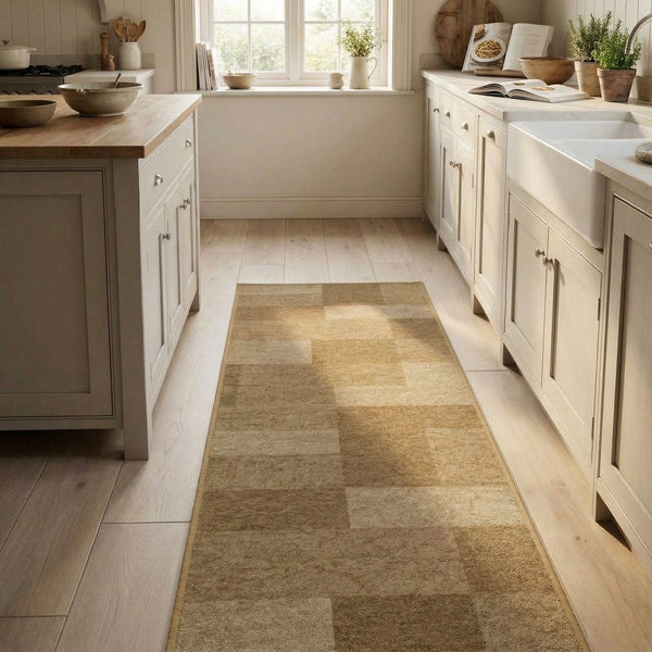 Icona Light Brown Kitchen Carpet Runner
