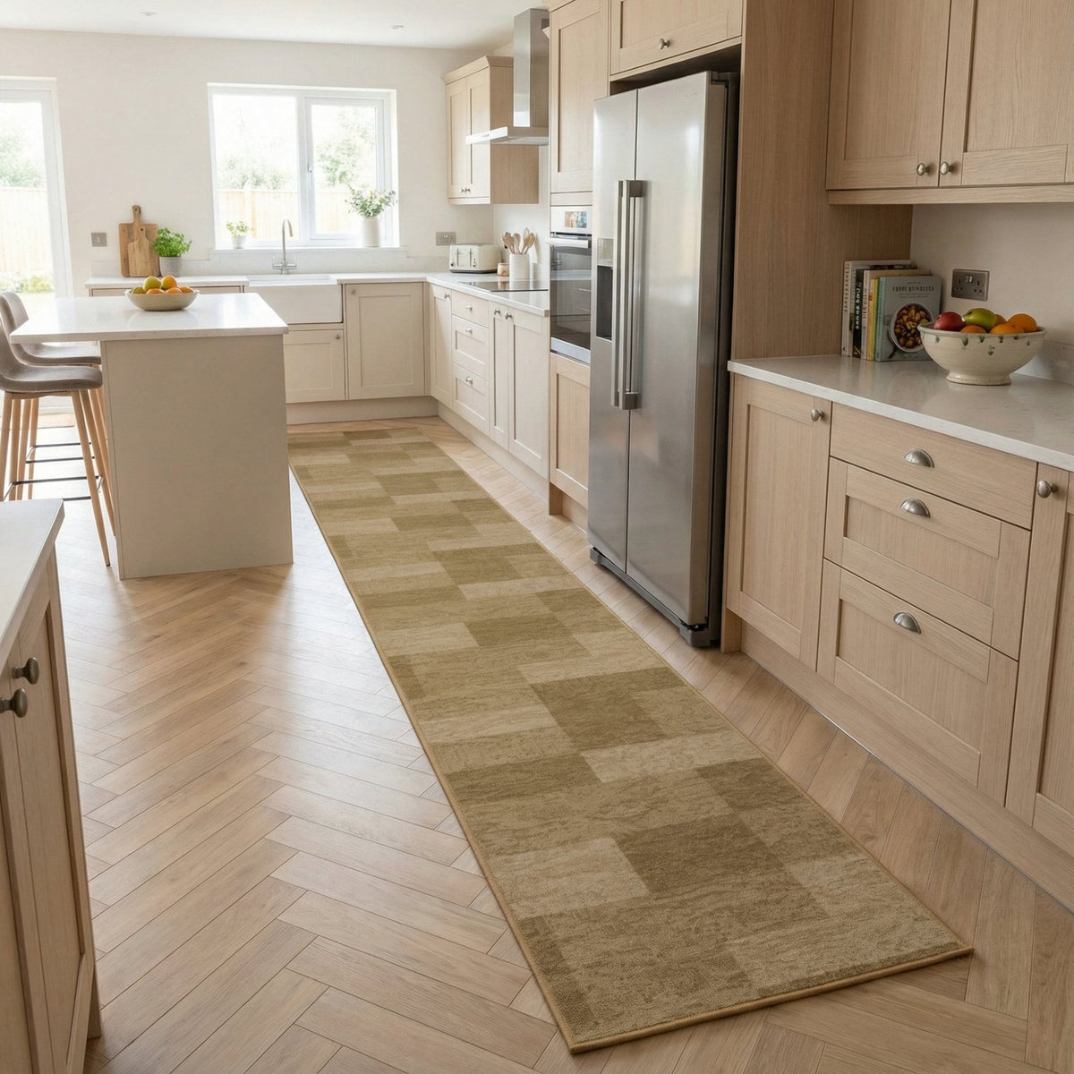 Icona Light Brown Kitchen Carpet Runners