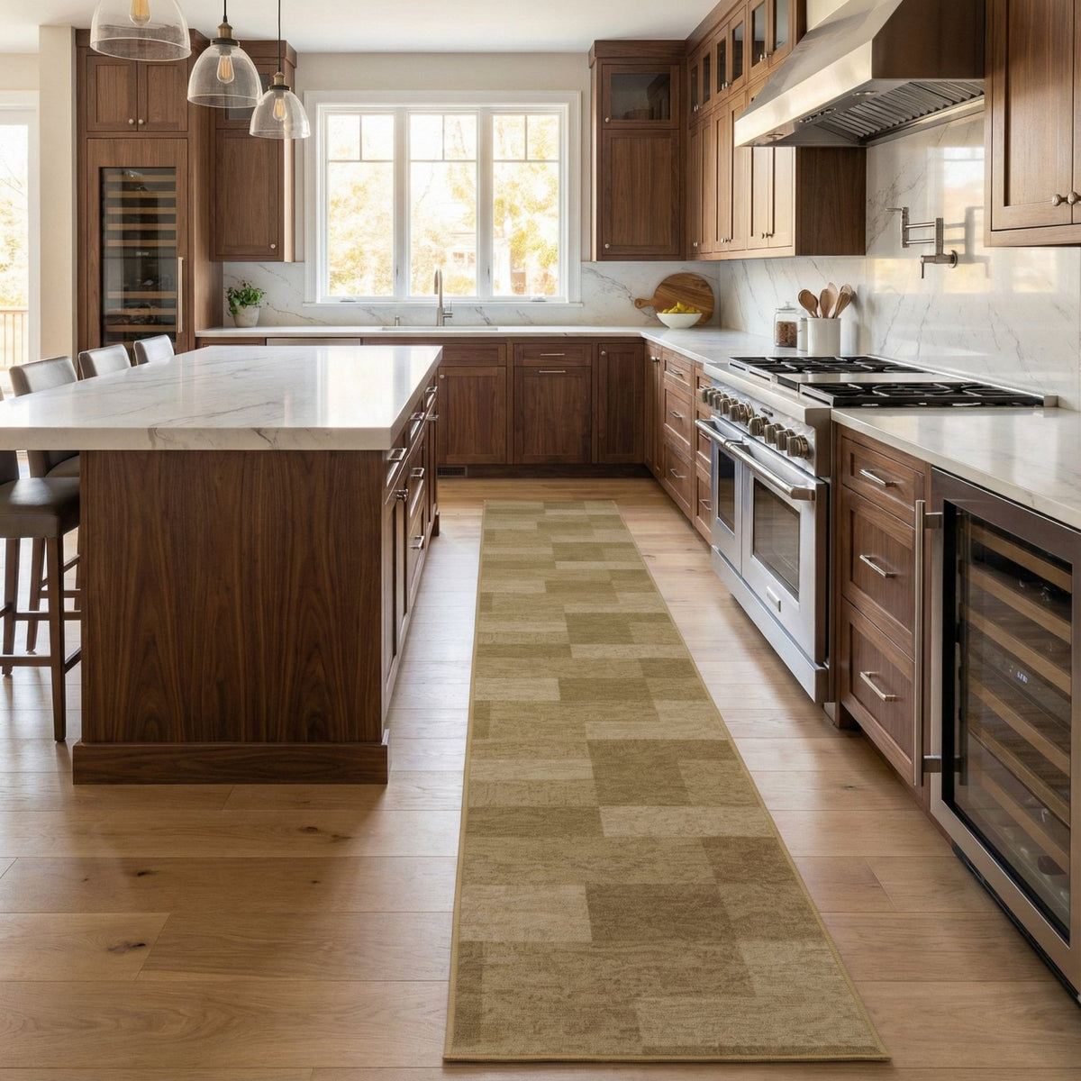 Icona Light Brown Kitchen Carpet Runners