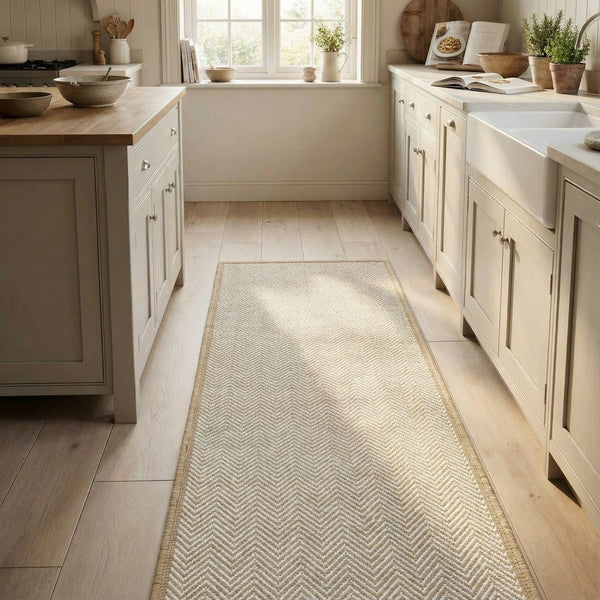 Illusion Beige Kitchen Runner