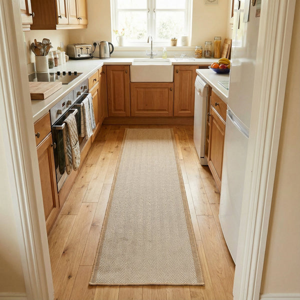 Illusion Beige Kitchen Runner