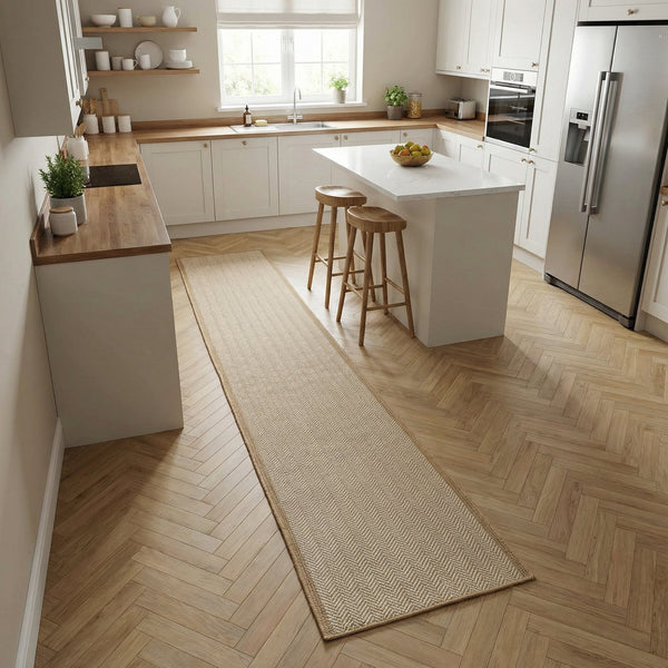 Illusion Beige Kitchen Runner