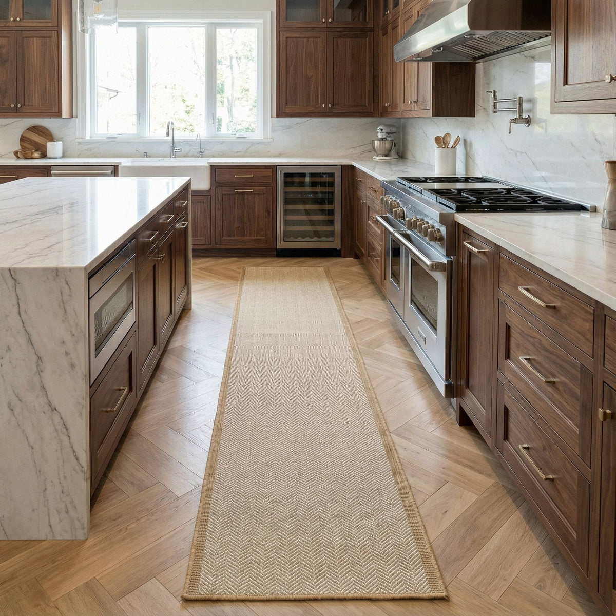 Illusion Beige Kitchen Runner