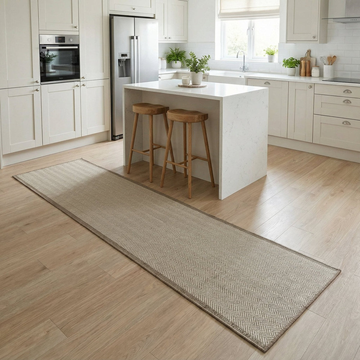 Illusion Brown A Kitchen Runner