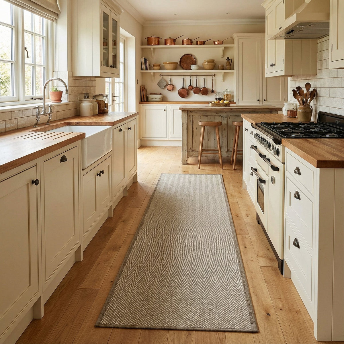 Illusion Brown A Kitchen Runner