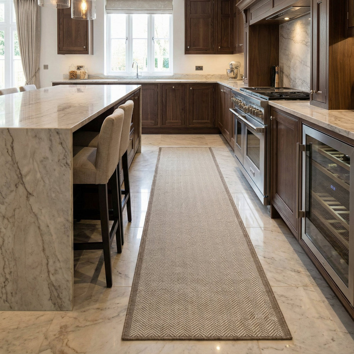 Illusion Brown A Kitchen Runner