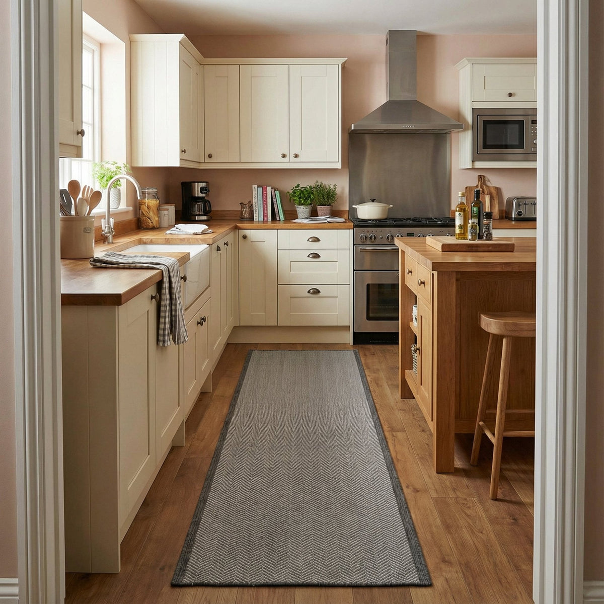 Illusion Grey A Kitchen Runner