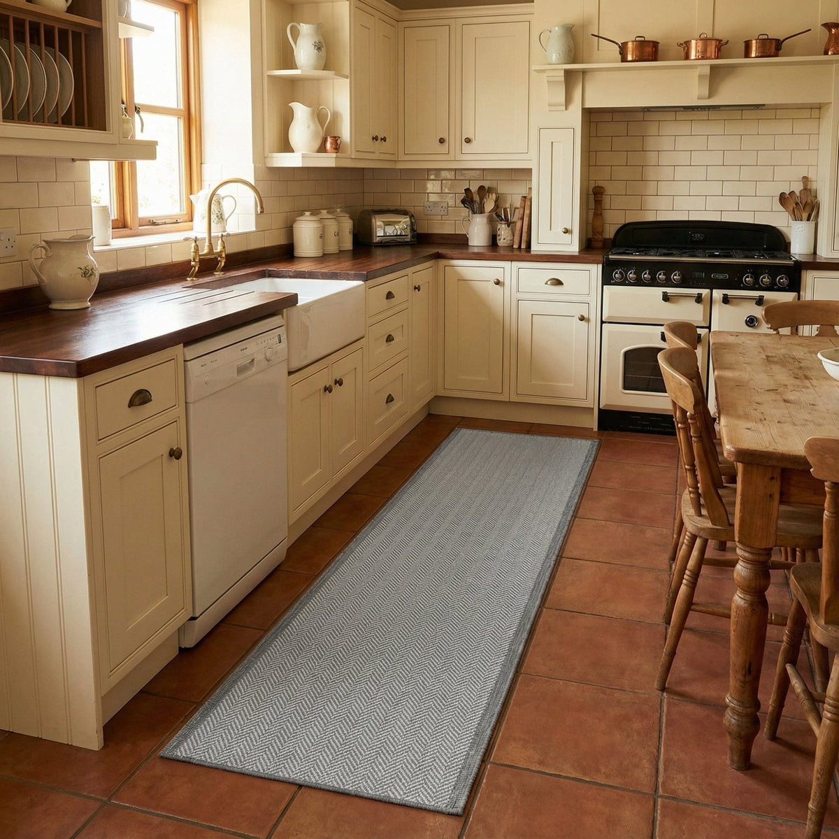 Illusion Grey A Kitchen Runner