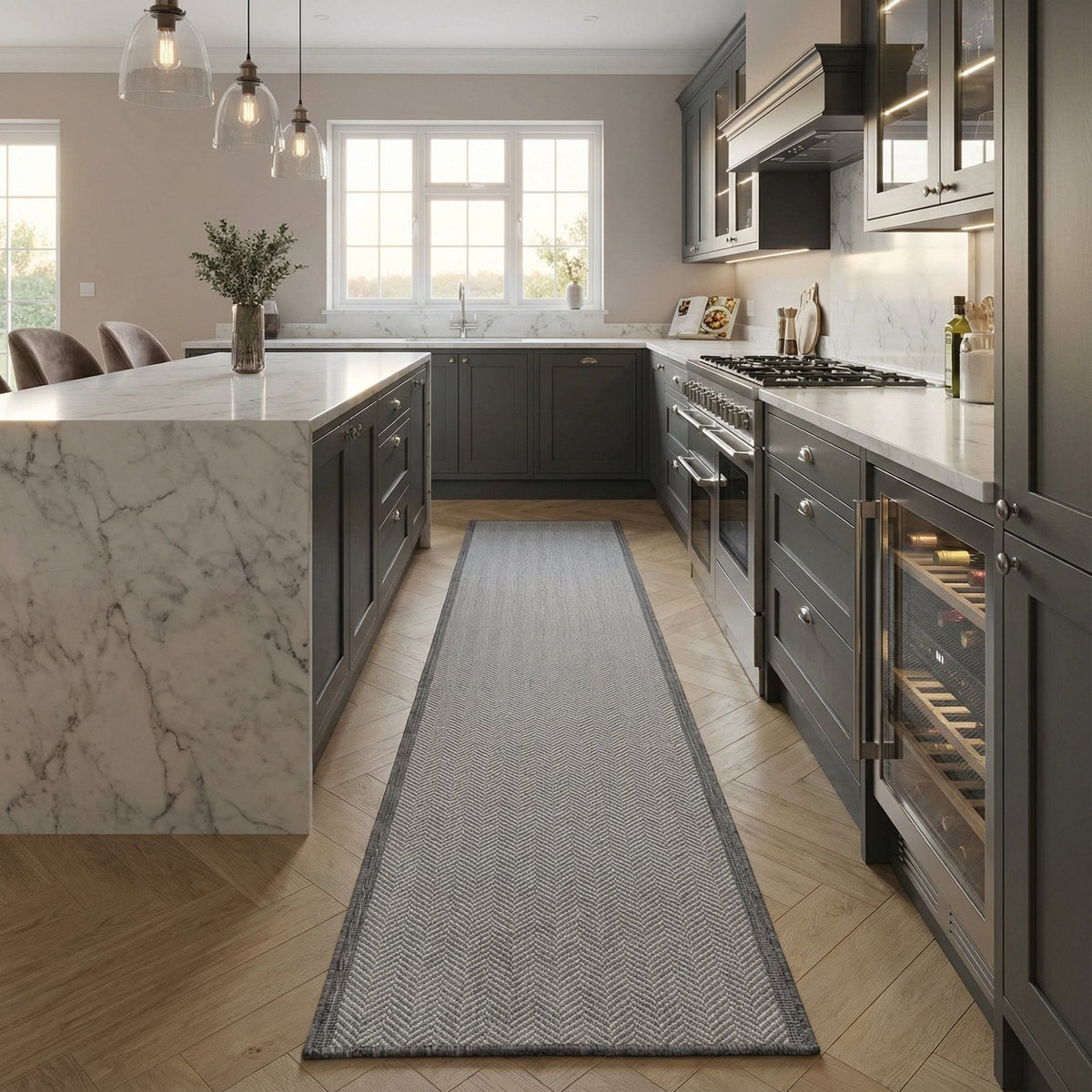 Illusion Grey A Kitchen Runner