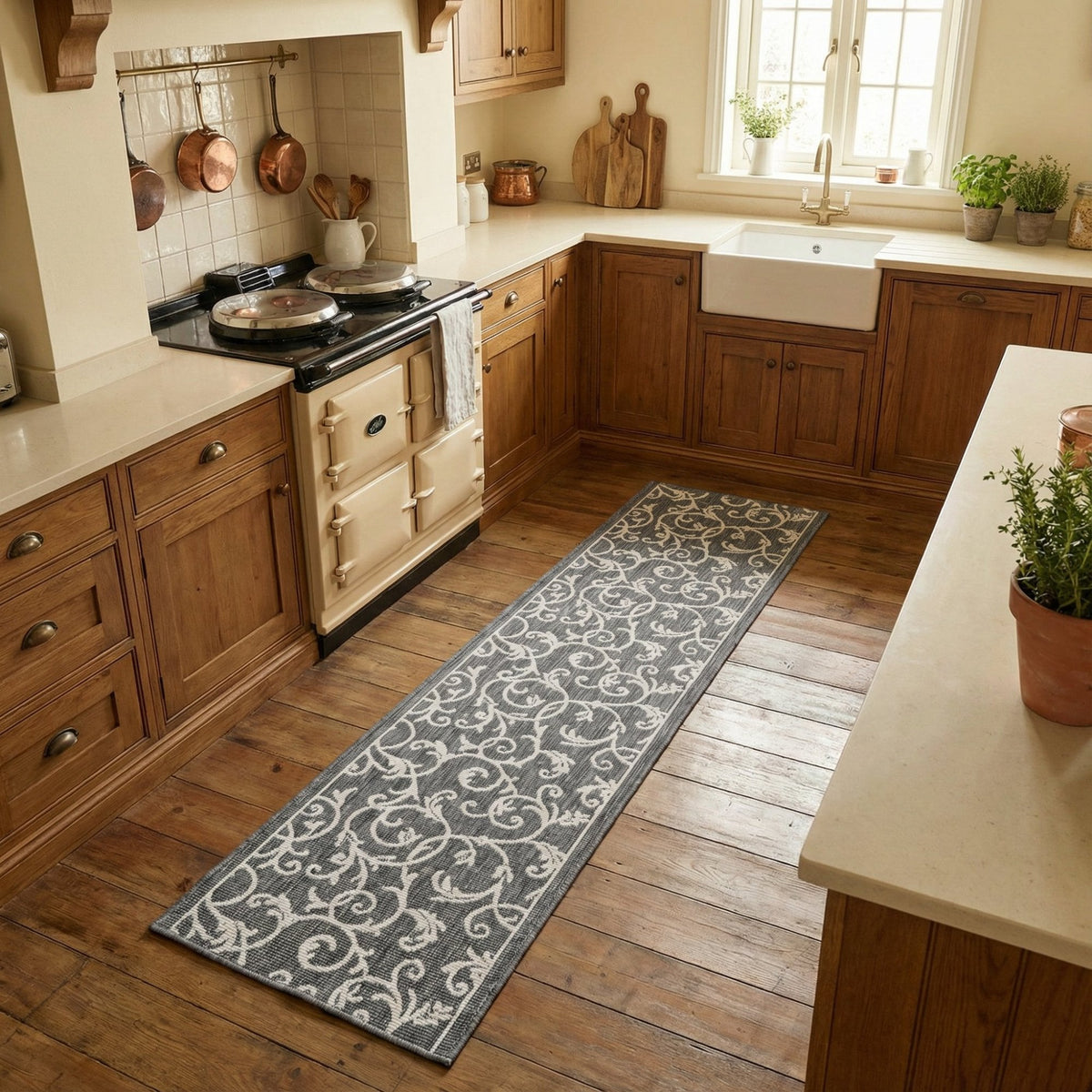 Ivy Grey Kitchen Runner