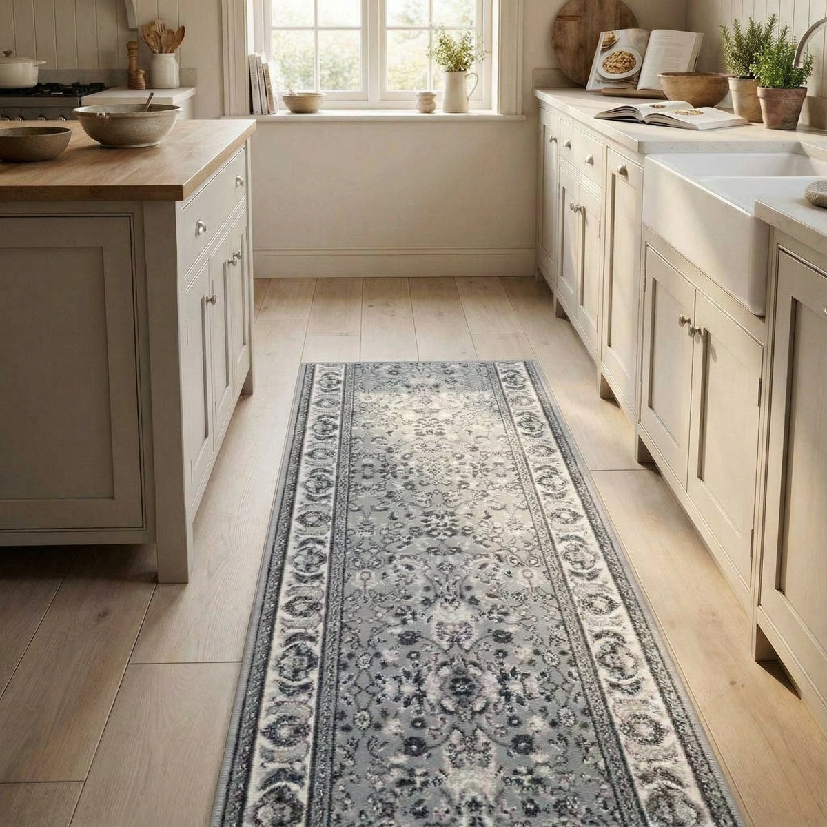Kashan Grey Kitchen Runner