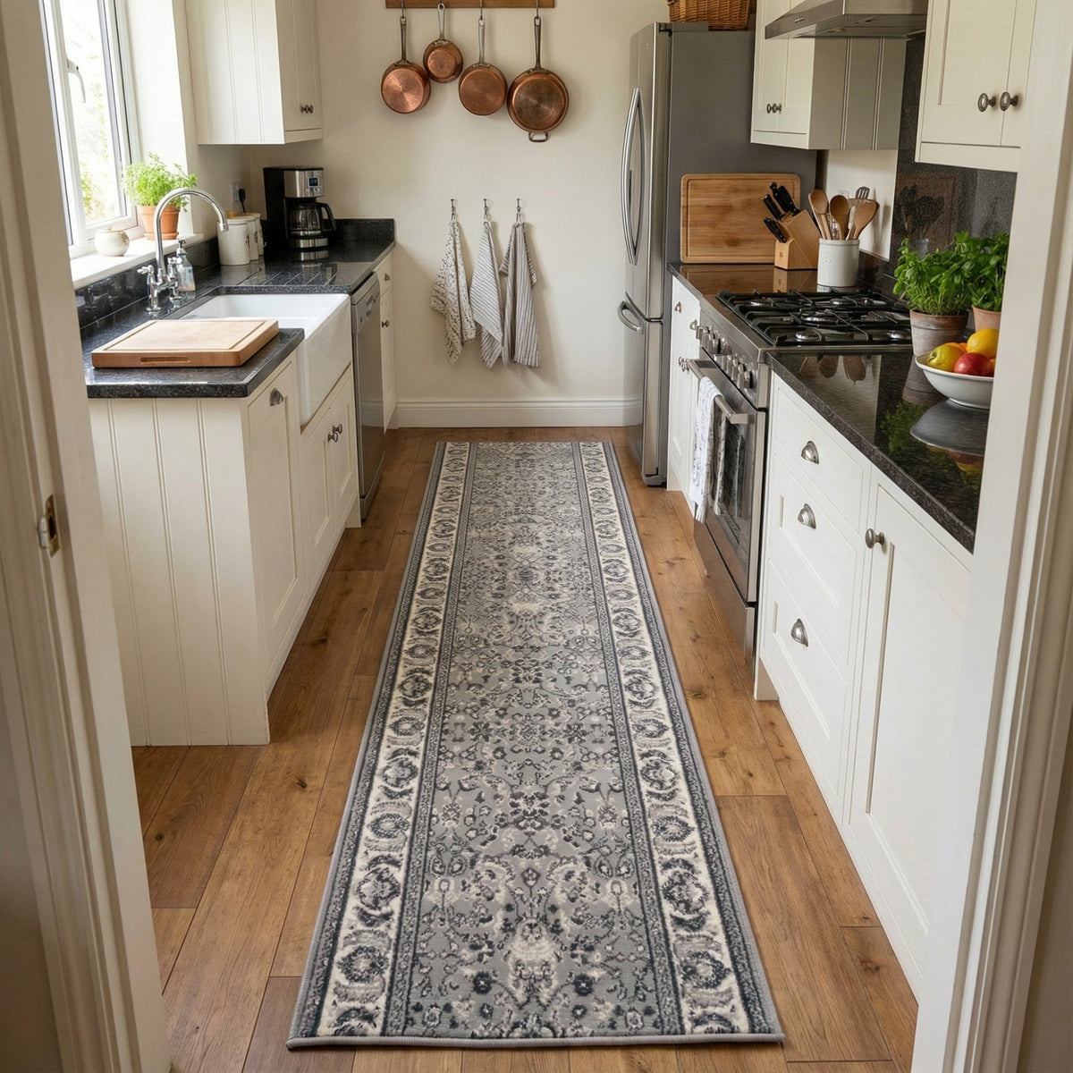 Kashan Grey Kitchen Runner