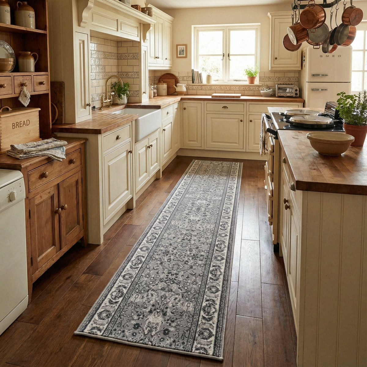 Kashan Grey Kitchen Runner