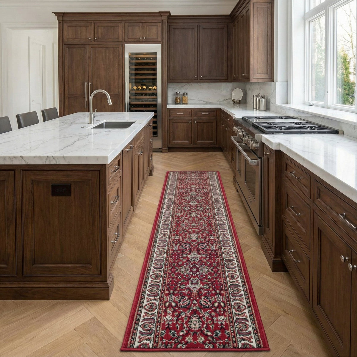 Kashan Red Kitchen Runner