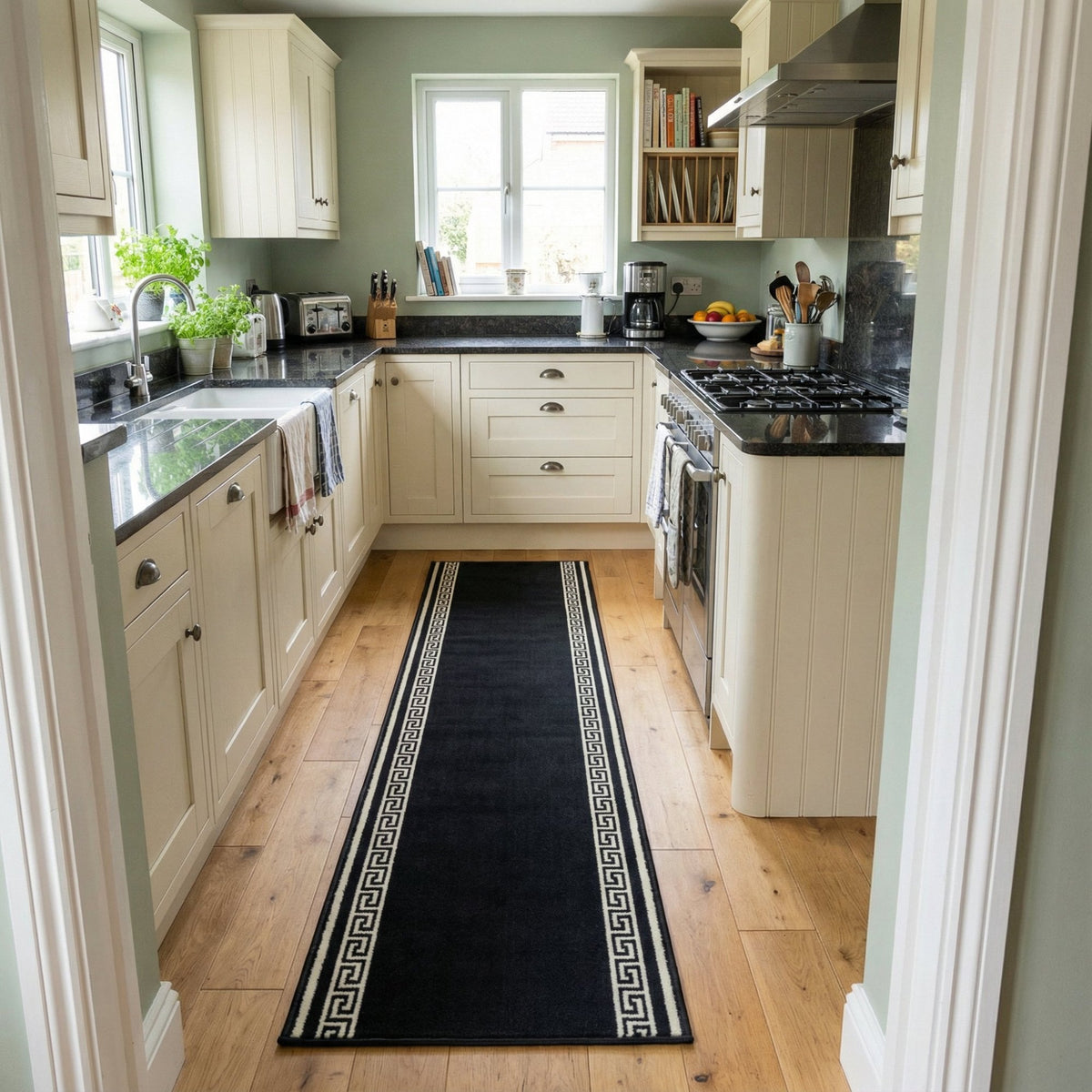 Key Black Kitchen Runner
