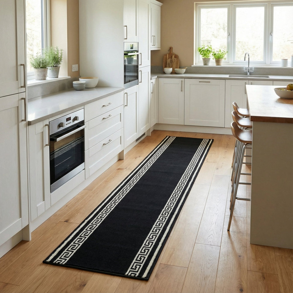 Key Black Kitchen Runner