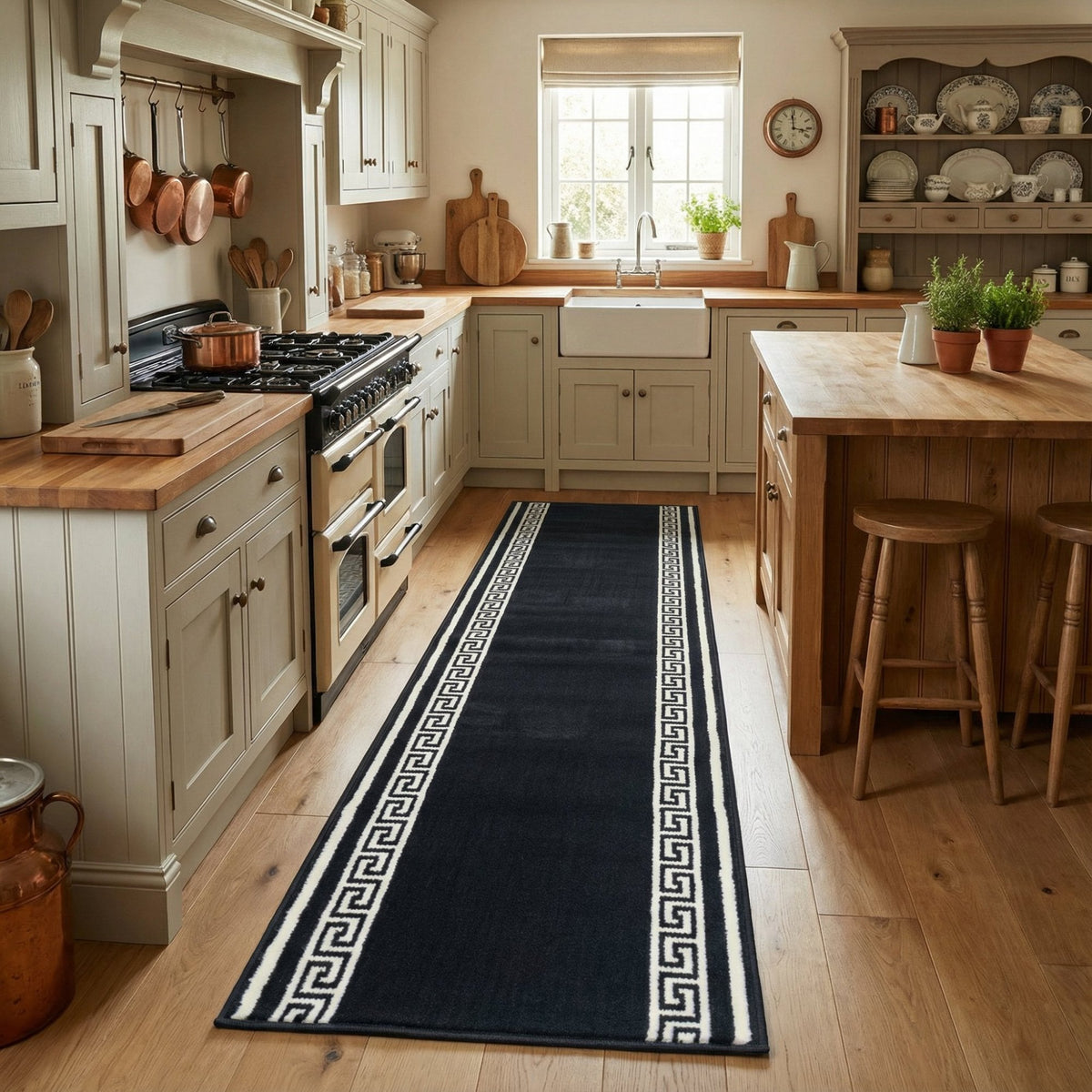 Key Black Kitchen Runner