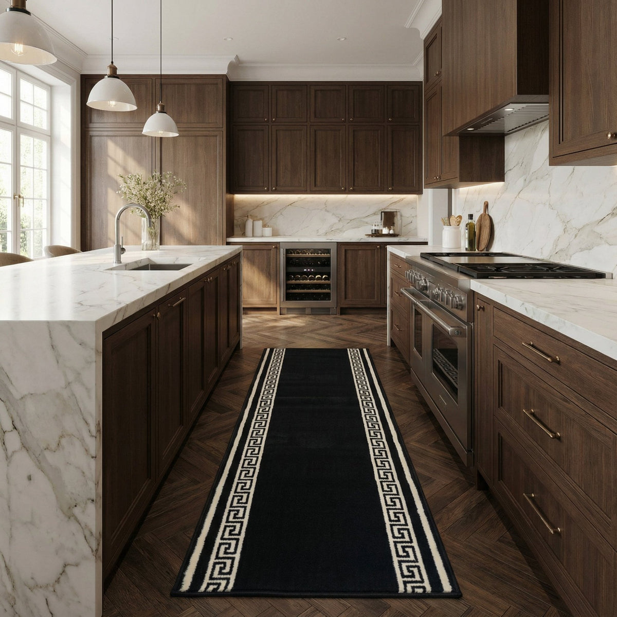 Key Black Kitchen Runner