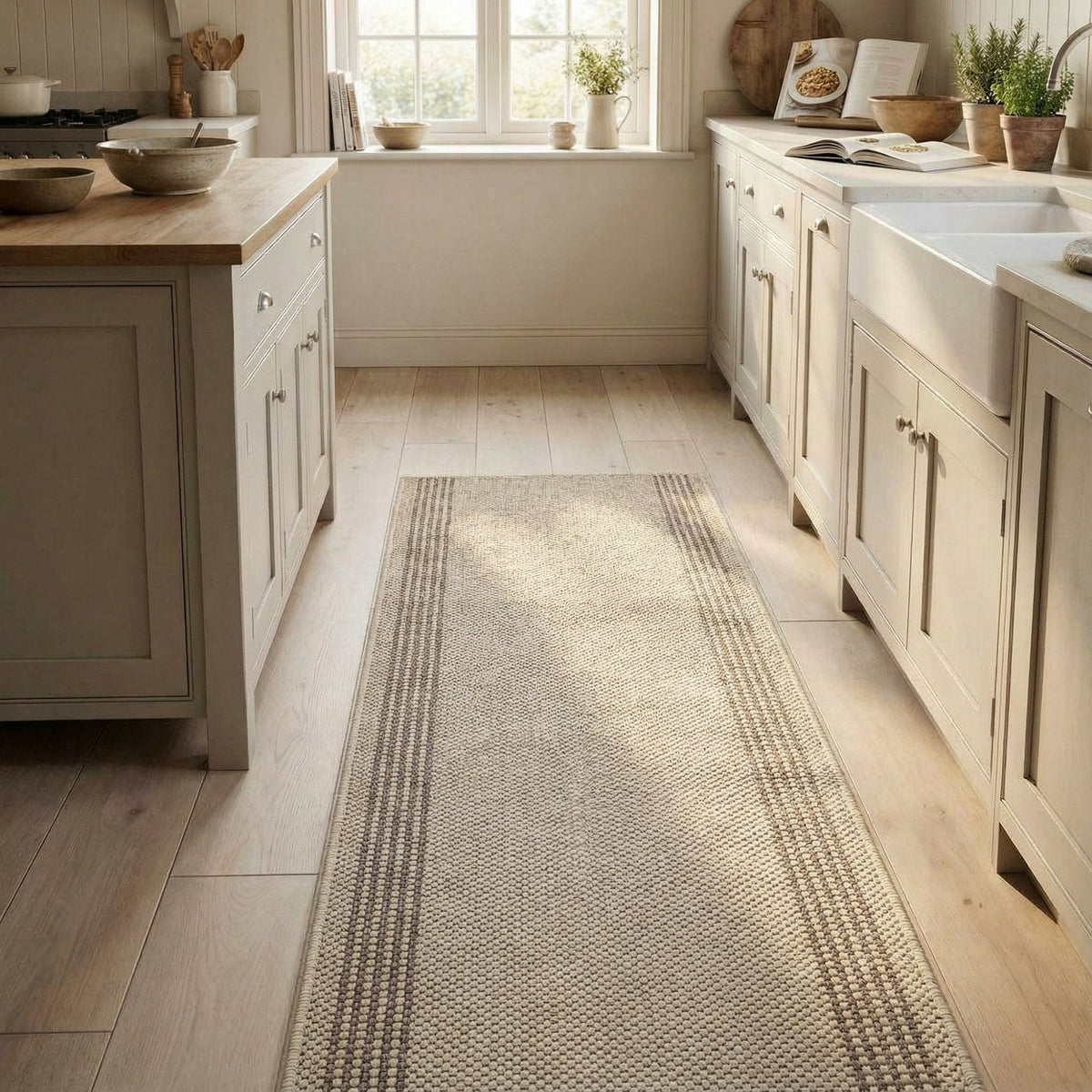 Natura Beige Kitchen Runner